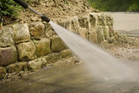 Falling waters pressure washing